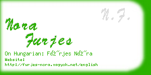 nora furjes business card